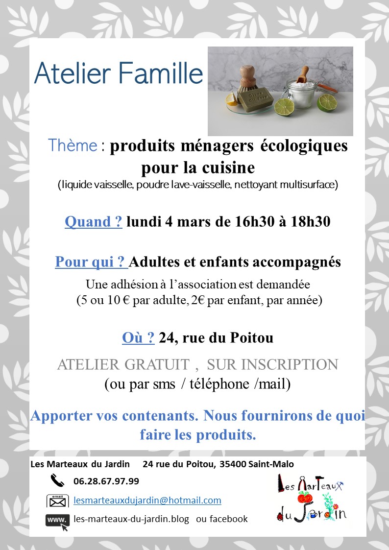 atelier Pdts ménagers