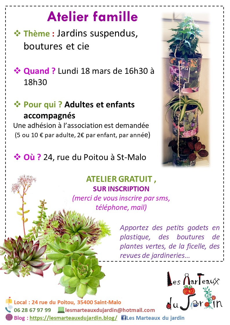 Jardin suspendu et boutures