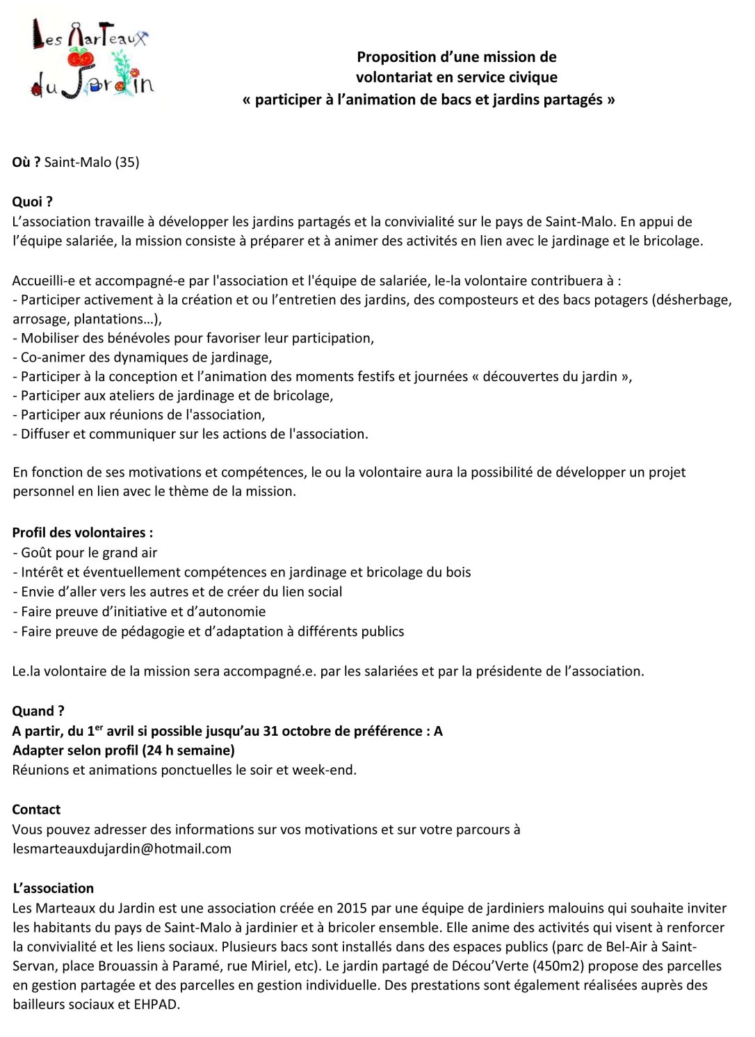 Service civique 2019 - Mission Jardin2